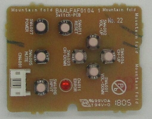 Funai BAALFAF0104 1 Control Button Board