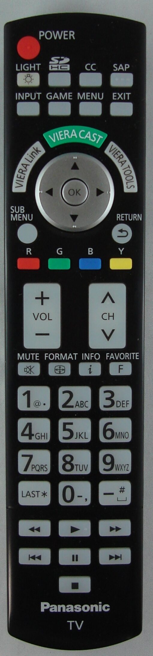 Panasonic N2QBYB000005 TV Remote