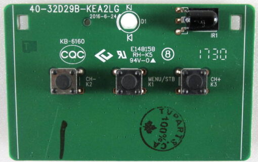 TCL 40-32D29B-KEA2LG  Key Button / IR Sensor Board