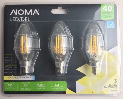 Noma 4.5 Watt Dimmable LED Bulbs - Total 9 LED Bulbs / Sets of 3