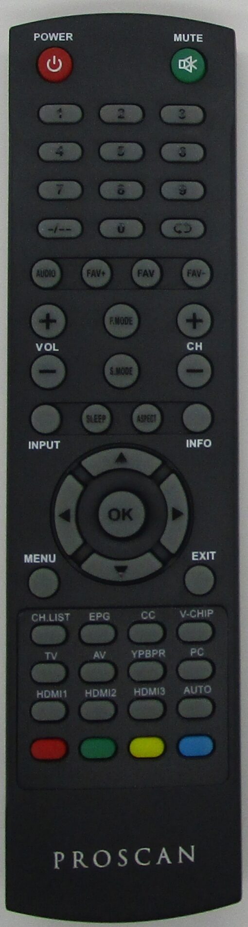 Proscan PLDED4018 TV Remote Control - NEW