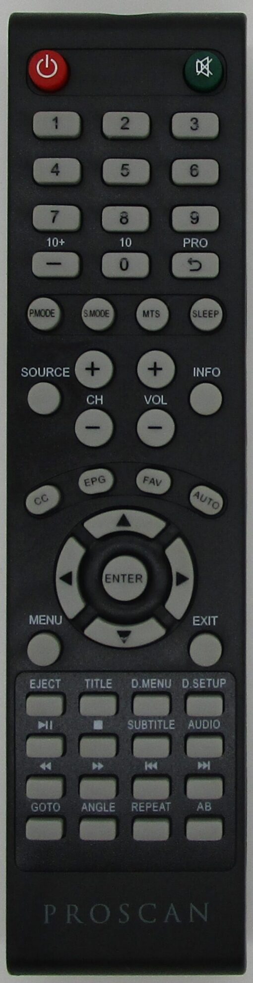 Proscan PLDEDV4018 TV Remote Control