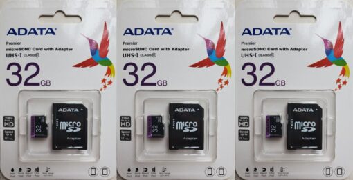 ADATA 32GB Class 10 microSD UHS-1 Memory Card for Phone with Adapter - Set of 3